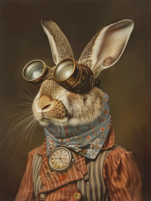 Canvas schilderij van een konijn