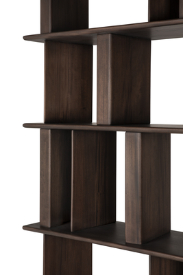 Vakkenkast Block rek - mahonie espresso - 120x33x207