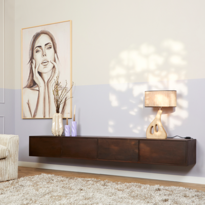 Zwevend Tv-meubel All Walnut