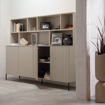 New gravure dressoir 200 cm grenen dust [fsc]