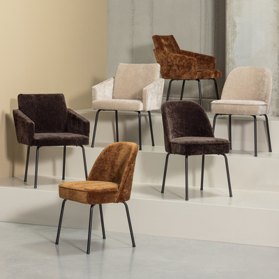 Vogue eetkamerstoel structure velvet brass