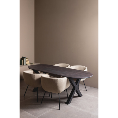 Leon eetkamerstoel boucle naturel melange