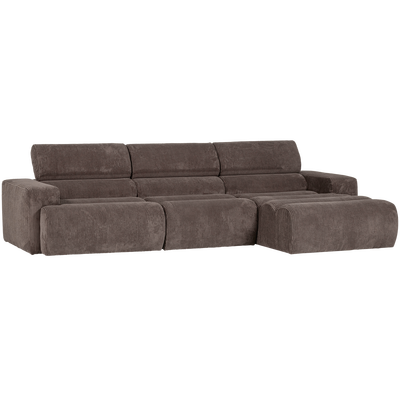 Novi chaise longue bank rechts donkerbruin melange
