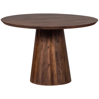 Limit eetkamertafel rond mangohout walnoot o130 cm