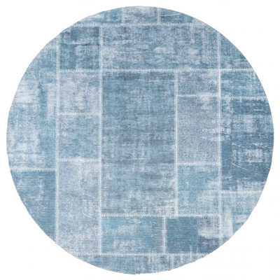 Vloerkleed Mijnen Rond - Grijs/Blauw
