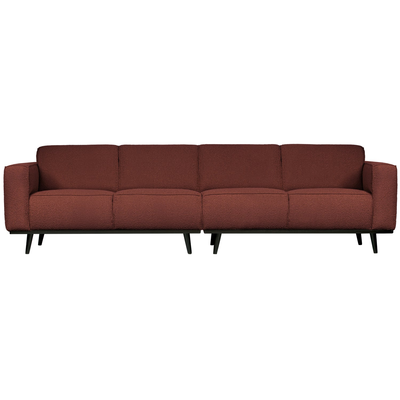 Statement 4-zits bank 280 cm chenille velvet perzikroze