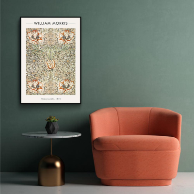 Walljar poster ingelijst - William Morris - Honeysuckle II