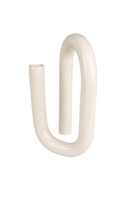 CANDLE HOLDER TUBO L SHINY BEIGE