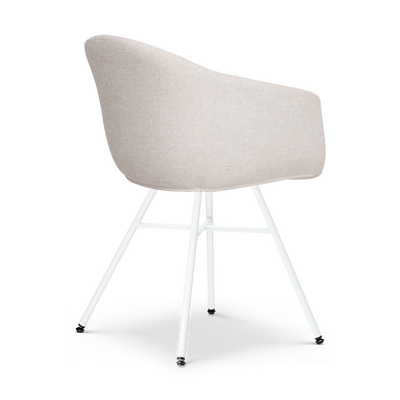 Eetkamerstoel Noa-Otis wit onderstel met armleuningen