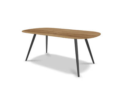 They &amp; Me eettafel Joy – plat ovaal – eiken rustiek olie - onderstel RAL9017 verkeerszwart