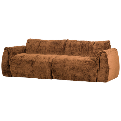 Baggy 2-zits bank 3d chenille middenbruin