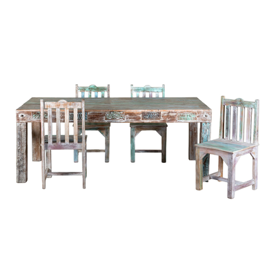 Ayla- Vintage Table Set With 6 Chairs