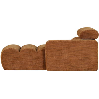 Novi chaise longue element arm rechts boucle karamelbruin