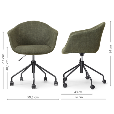 Bureaustoel Nout-Otis gestoffeerd - met armleuningen