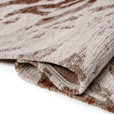 Vloerkleed Zebra met zebramotief in goudgeel kleuren met verouderde texturen