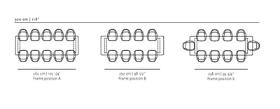 Studio HENK tafel Butterfly Rechthoekig - zwart frame, HPL Fenix nero ingo