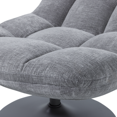 Elvi draaifauteuil chenille structuur lichtgrijs