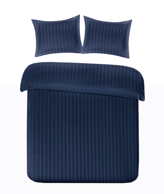Dekbedovertrek Papillon Uni satijnstreep Navy