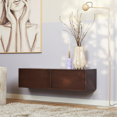 Zwevend Tv-meubel All Walnut