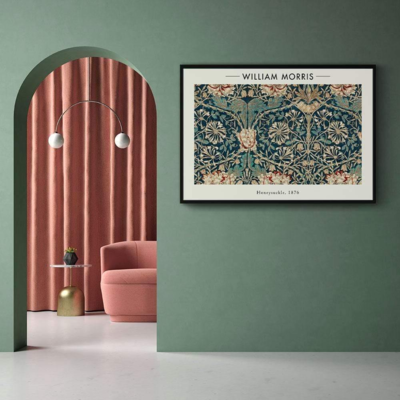 Walljar poster ingelijst - William Morris - Honeysuckle