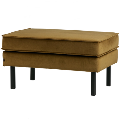 Rodeo hocker op poten velvet kastanjebruin