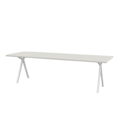 Studio HENK tafel Slim X-type Rechthoekig - wit frame, HPL Fenix bianco kos