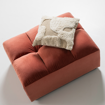 Allure hocker geweven stof donkerbruin melange