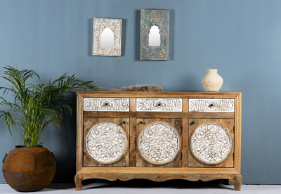Daska - Gesneden Mangohouten Dressoir