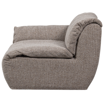 Baggy 1-zits element met arm links geweven chenille oudroze
