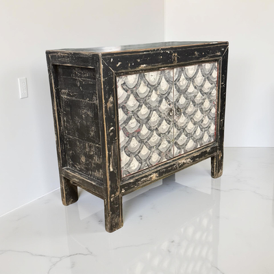 Onderkast 2deur zwart/wit schub uniek