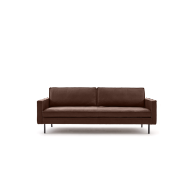 Loods 5 Design 3,5-zitsbank Slimm Leer Outside 3,5 Zits - 215 cm | PGC Sauvage Chocolat | Poten: Zwart