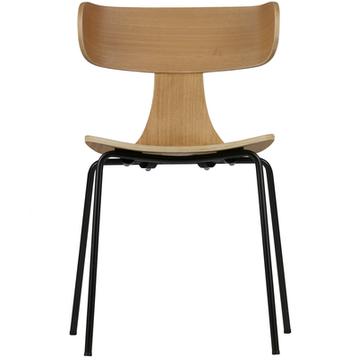 Form houten stoel met metalen poot naturel