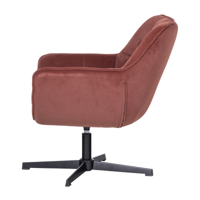Wibo draaifauteuil mat velvet bruinrood [fsc]