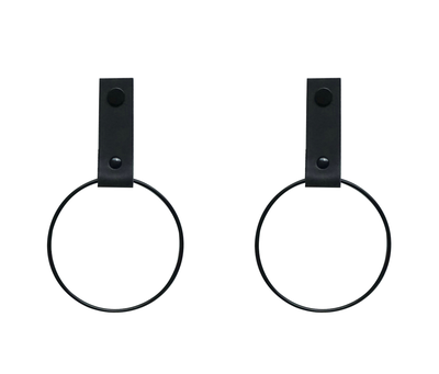 Leren handdoekring maat S (ring zwart)
