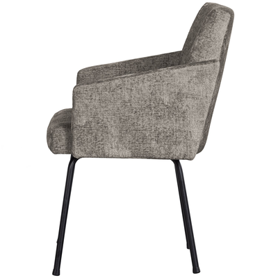 Mount eetkamerstoel met armleuning 3d chenille middenbruin