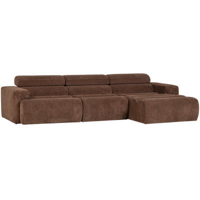 Novi chaise longue bank rechts donkerbruin melange