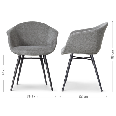 Eetkamerstoel Nena-Otis - zwart houten onderstel