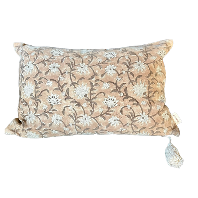 Handpainted cushion hazelnut flower 60x40 cm