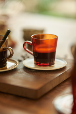 HKliving mok 70's Glassware - Amber brown (set van 4)