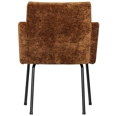 Mount eetkamerstoel met armleuning 3d chenille middenbruin