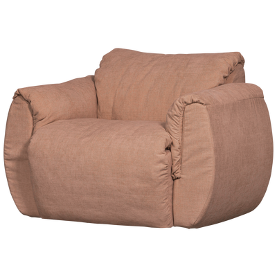Baggy draaifauteuil geweven stof warmgrijs melange