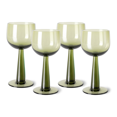 HKliving wijnglas the Emeralds hoog (set van 4)