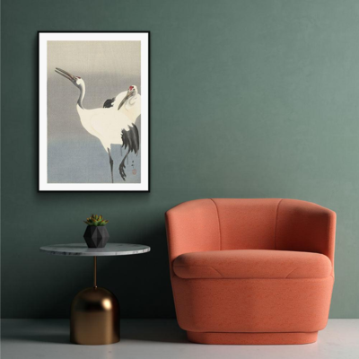 Walljar poster ingelijst - Ohara Koson - Crane bird