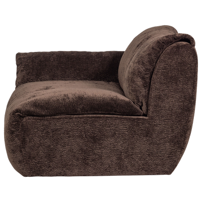 Baggy 1-zits element met arm links geweven chenille oudroze