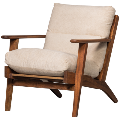 Houston fauteuil boucle/hout naturel