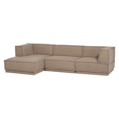 Manu chaise longue bank links velvet bruin [fsc]