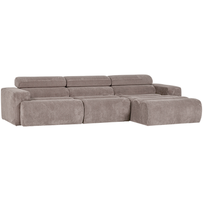 Novi chaise longue bank rechts donkerbruin melange