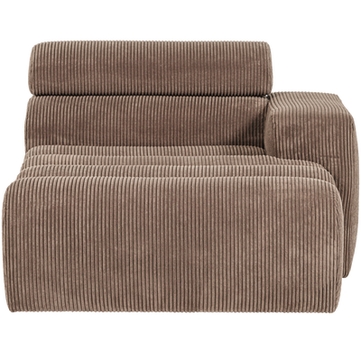 Novi chaise longue element arm rechts boucle karamelbruin