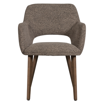 Murat eetkamerstoel taupe met houten poot naturel