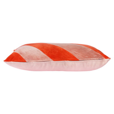 HKliving Striped Velvet Cushion red/pink